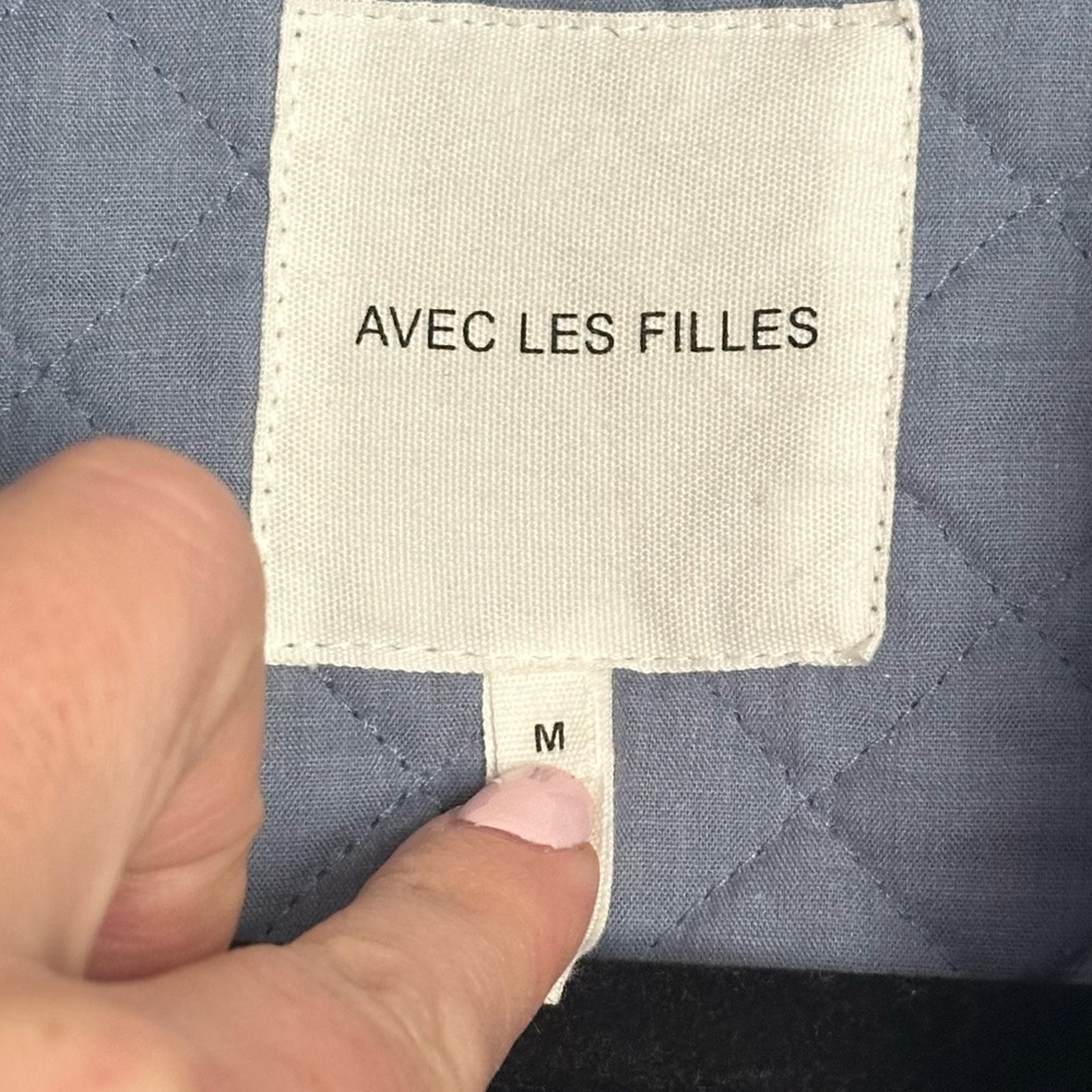 Anthropologie Avec Les Filles The Maura Bow-Tie Denim Jacket Quilted Blue Casual - Picture 6 of 8